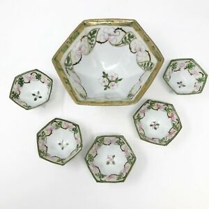 【送料無料】キッチン用品・食器・調理器具・陶器　インペリアル・ニッポンハンド塗装陶磁器アンティークボウルセットImperial Nippon Hand Painted Porcelain Antique Bowl Set