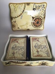 Rakuten 送料無料 キッチン用品 食器 調理器具 陶器 レアウェッグウッド磁器アトラスカードホルダーパック密封トランプ Rare Wedgwood Porcelain Atlas Card Holder 2 Packs Sealed Playing Cards 14cm 本店は Fiker Org
