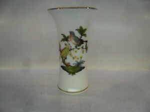 【送料無料】キッチン用品・食器・調理器具・陶器　ヘレン磁器ロスチャイルド鳥柄茎花瓶Herend Porcelain Rothschild Bird Pattern Stem Vase