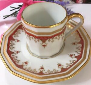 【送料無料】キッチン用品・食器・調理器具・陶器　ハロッズリモージュ八角形コーヒーカップソーサーデミタッセカップスモールティーカップアメージングHarrods Limoges Octagonal Coffee Cup Saucer Demitasse Cup Small Teacup Amaz
