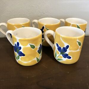 【送料無料】キッチン用品・食器・調理器具・陶器　ポルトガルから描かれたダンスクゴールドマグカップハンドのセットSet of 5 Dansk ST. TROPEZ Gold Mug Cup Hand Painted from Portugal