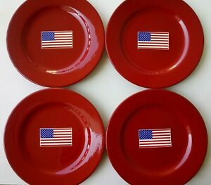 【送料無料】キッチン用品・食器・調理器具・陶器　星とストライプ愛国的なアメリカの旗ディナープレートのセットWAECHTERSBACH - STARS & STRIPES - SET OF 4 PATRIOTIC AMERICAN FLAG DINNER PLATES