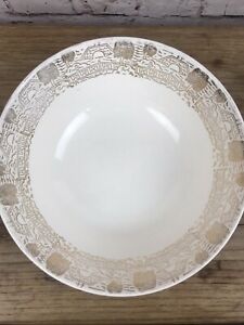 【送料無料】キッチン用品・食器・調理器具・陶器　ヴィンテージアジアルックナスコゴールデンウィローシンプルゴールドサービングボウルVintage Asian Look Nasco Golden Willow Simplicity USA 22 KT Gold Serving Bowl 9