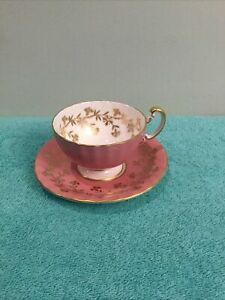 【送料無料】キッチン用品・食器・調理器具・陶器　エインズリーピンク?ゴールドトリムフローラルボーンチャイナティーカップソーサー中古Aynsley Pink ~ Gold Trimmed Floral Bone China Tea Cup & Saucer Preowned