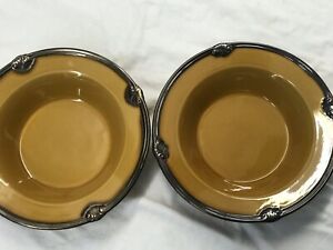 【送料無料】キッチン用品・食器・調理器具・陶器　認定国際カリデザインサービングボウルルネッサンスゴールドリムのセットSet Of 2 Certified International Karidesign Serving Bowls Renaissance Gold Rimme