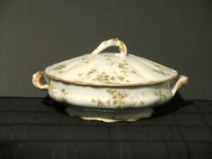【送料無料】キッチン用品・食器・調理器具・陶器　リモージュ・テオ・ハビランド・グリーン・ハリソン・ローズ・シュライガーラウンドチューエンLIMOGES THEO HAVILAND GREEN HARRISON ROSE SCHLEIGER 150b ROUND TUREEN c.1906