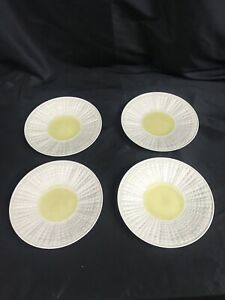 【送料無料】キッチン用品・食器・調理器具・陶器　イエローセンター付きヴィンテージベリーリンペットサラダプレートのセットSET OF 4 VINTAGE BELLEEK LIMPET 8 SALAD PLATES WITH YELLOW CENTER