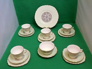 【送料無料】キッチン用品・食器・調理器具・陶器　ロイヤル・ヴェール・ハーレクインゴールドミントティーセットRoyal Vale Harlequin Gold / Mint Tea Set