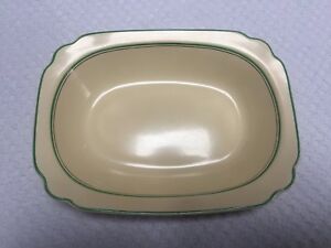 【送料無料】キッチン用品・食器・調理器具・陶器　ホーマーラフリンセンチュリーグリーンプラチナストライプ長方形のベジタブルボウルHomer Laughlin Century Green and Platinum Stripe 9 Rectangular Vegetable Bowl