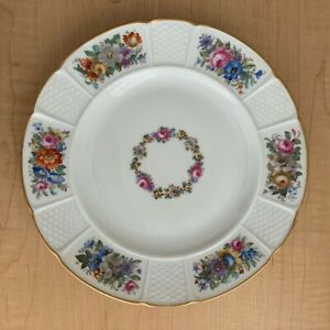 【送料無料】キッチン用品・食器・調理器具・陶器　レアローゼンタールフローラルパターンファインチャイナ交換ディナープレートゴールドトリミングRare Rosenthal Floral Pattern Fine China Replacement Dinner Plate Gold Trimme