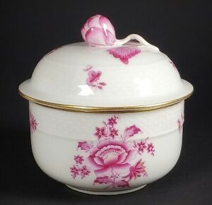 【送料無料】キッチン用品・食器・調理器具・陶器　ヘレンドナンキングブーケラズベリーピンクシュガーボウルHerend Nanking Bouquet Raspberry Pink Sugar Bowl