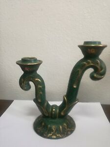 【送料無料】キッチン用品・食器・調理器具・陶器　ローソク足マジョリカ磁器陶磁器デウタ手塗装ランプアバトジュールCandlestick Majolica Porcelain Ceramics Deruta Hand Painted Lamp Abat Jour