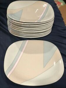 【送料無料】キッチン用品・食器・調理器具・陶器 ミカサテンポ軸セットディナープレート年代mikasa tempo eighty axis set of 12 dinner plates10 1/2in 1980s era|hokushin