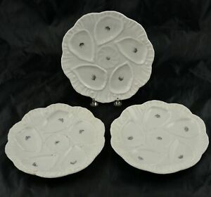 【送料無料】キッチン用品・食器・調理器具・陶器 アンティークマルクスガザーツカールスバッドオーストリアオイスタープレート3 Antique Marx & Gutherz Carlsbad Austria Oyster Plates 8-1/2|hokushin