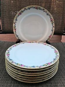 【送料無料】キッチン用品・食器・調理器具・陶器　ヴィンテージアーレンフェルトフローラルランチプレートインチリモージュのセットVintage C Ahrenfeldt - #AHR5 Floral - set of 8 lunch plates 8 1/2 inch Limoges｜hokushin 17,985円