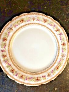 【貨物輸送無料】勝手もと装置・食器・膳立て物の具・瀬戸もの プリンスチャールズ島・マーティンによるウェルズ・バラージュ社の悧巧のアンティークフレンチリモージュプレートの書き割りSet of 6 Antique French Limoges Plates for Wells Burrage Co. by Charle