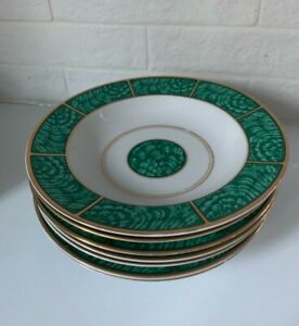 【貨物輸送無料】勝手もと装置・食器・膳立て物の具・瀬戸もの ヴィンテージジョルジュ・ブライアード「インペリアル・マラカイト」パスタ、吸いものまたはサラダ菜どんぶり鉢の書き割りSet of 7 vintage Georges Briard Imperial Malachite pasta, soup or sala