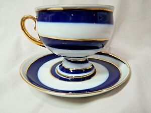 【貨物輸送無料】勝手もと装置・食器・膳立て物の具・瀬戸もの ロシア帝国複合企業ロモノソフ瀬戸ものカップソーサーコバルト渦状文ゴールドロシア帝国RUSSIAN IMPERIAL LOMONOSOV PORCELAIN CUP \u0026amp; SAUCER COBALT SWIRL 22k GOLD RUSSIA