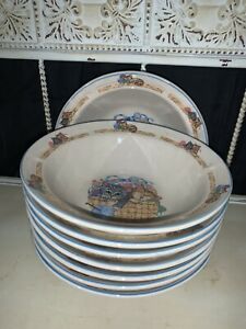【送料無料】キッチン用品・食器・調理器具・陶器 ティエンシャンストーンウェアシリアルボウル「パーフェクトフレンズ」TIENSHAN STONEWARE Cereal Bowls Purrfect Friends” (8)|hokushin