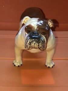 【貨物輸送無料】御厨子所備品・食器・膳立て物の具・瀬戸もの VTG Ceramic Beswick Basford British Mascot Bulldog Dog Figurine Statue 5.5” X 8”