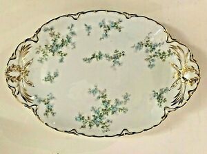 【送料無料】キッチン用品・食器・調理器具・陶器 ヴィンテージハビランドリモージュフランス中国シュライガーオーバルプラッター青い花Vintage Haviland Limoges France China Schleiger 29N Oval Platter 13 Blue Flower|hokushin