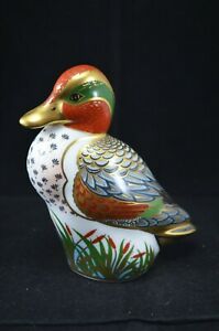 【貨物輸送無料】御厨子所備品・食器・膳立て物の具・瀬戸もの ロイヤルクラウンダービーグリーンウィングティールペーパー級ゴールドストッパーROYAL CROWN DERBY GREEN WINGED TEAL PAPERWEIGHT GOLD STOPPER