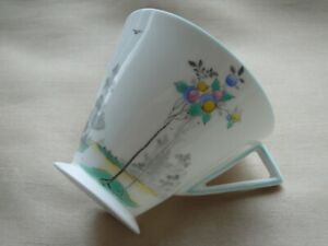 【貨物輸送無料】御厨子所備品・食器・膳立て物の具・瀬戸もの シェリー酒・3重協奏曲表現スタイル化されたまっ黒い木行動様式前日つら構えデコ・ソウザShelley Trio : Stylised Black Tree: Pattern 2114 : Eve Shape : Art Deco