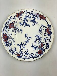 【貨物輸送無料】勝手もと装置・食器・膳立て物の具・瀬戸もの コードンボーンチャイナシャングリラプレートホワイトコバルトレッドゴールドリムイングランドCauldon- Bone China Shangri - La Plate White Cobalt Red Gold Rim- 10.5”- Engla
