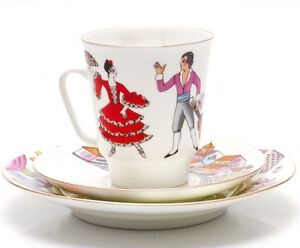 キッチン用品・食器・調理器具・陶器 インペリアルロモノソフ茶碗ソーサープレートドンキホーテバレエ。販売Imperial Lomonosov Porcelain Tea Cup Saucer Plate Don Quixote Ballet 3-pc. SALE
