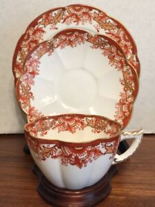 【送料無料】キッチン用品・食器・調理器具・陶器 アンティーク・ワイルマンプレシェリートリオデイジーシェイプカップソーサープレートAntique Wileman Pre Shelley Trio Daisy Shape Cup W Saucer \u0026amp; 7” Plate # 4346 Ex