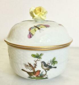 【送料無料】キッチン用品・食器・調理器具・陶器　ヘレンドロスチャイルドイエローローズ蓋の鳥ロシュガーHEREND ROTHSCHILD 4” BIRD RO SUGAR WITH YELLOW ROSE LID
