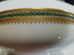 【送料無料】キッチン用品・食器・調理器具・陶器　ハビランド・リモージュ・フランスサービングディッシュフットグリーンゴールドHaviland Limoges France Serving Dish Footed 8 1/2 Green Gold｜hokushin