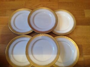 【貨物輸送無料】御厨子所備品・食器・膳立て物の具・瀬戸もの ロイヤルグラフトンリーガルゴールドサラダプレート第品等未当て嵌めるRoyal Grafton ( Regal Gold ) 6 Salad Plates 21糎 1st Quality UNUSED