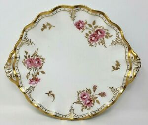 【貨物輸送無料】御厨子所備品・食器・膳立て物の具・瀬戸もの ロイヤルクラウンダービーロイヤルピンクストンローズインチ耳ケーキサービングプレートRoyal Crown Derby Royal Pinxton Roses A1155 10 Inch Eared Cake Serving Plate