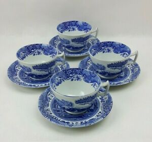【送料無料】キッチン用品・食器・調理器具・陶器　イタリアンラージブレックファストカップソーサー優れたコンディション4x Spode Italian Large Breakfast Cups & Saucers - Excellent Condition