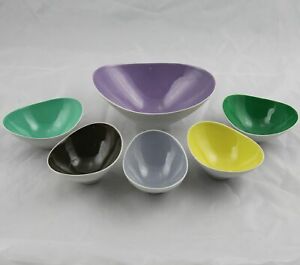 【送料無料】キッチン用品・食器・調理器具・陶器　ヴィンテージミッドセンチュリーモダンロイヤルダックスボウルセットチェコスロバキア6 Vintage Mid Century Modern Royal Dux Bowls Set Czechoslovakia