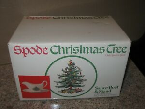 【貨物輸送無料】勝手もと装置・食器・膳立て手道具・瀬戸もの スポデクリスマスツリーソースグレービーボートアンダープレートオリジナルボックスでSpode CHRISTMAS TREE Sauce Gravy Boat \u0026amp; Underplate / NEW インチ Original Box