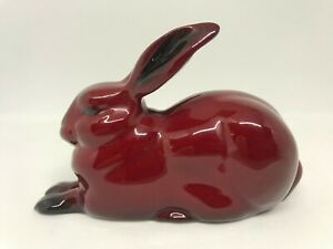 【貨物輸送無料】勝手もと装置・食器・膳立て手道具・瀬戸もの ロイヤル・ドルトン・フランベ・デ・ラビット・ア・ラビット・ダウン素晴らしいRoyal Doulton Flambe Figurine Of A Rabbit Lying Down-HN2594-Beautiful!!! 4 1/2