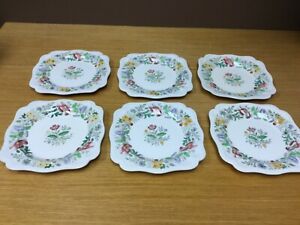 【送料無料】キッチン用品・食器・調理器具・陶器　ロイヤル・ドルトン・ストラトフォードスクエアプレートエクセレント6 Royal Doulton Stratford 8” Square Plates - Excellent