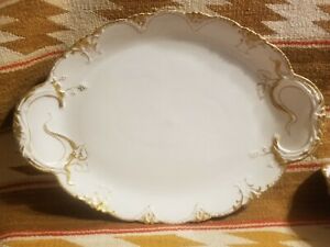 【貨物輸送無料】勝手もと装置・食器・膳立て物の具・瀬戸もの アンティーク・テオ・ハビランド・リモージュインチビッグプラッターシュライガーホワイトゴールド1 ANTIQUE THEO HAVILAND LIMOGES 18.5 BIG PLATTER SCHLEIGER 133 WHITE \u0026amp; G