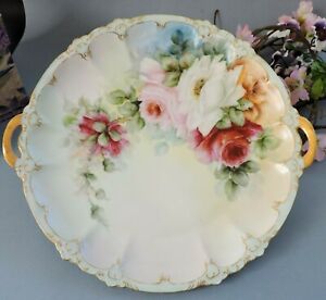 【送料無料】キッチン用品・食器・調理器具・陶器 アールヌーボーローゼンタール手はバラとキャビネットプレートを描いたArt Nouveau Rosenthal hand painted Cabinet Plate with Roses|hokushin