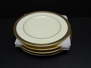 【貨物輸送無料】勝手もと装置・食器・膳立て手道具・瀬戸もの レノックスローウェルゴールドバックスタンプサラダプレートセットLenox Lowell Gold Backstamp Salad Plates / Set of 4