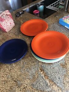 【送料無料】キッチン用品・食器・調理器具・陶器　オリジナルカラーヴィンテージフィエスタウェアプレートオレンジレッドコバルト8 Original Colors Vintage Fiesta Ware Plates 9.5 10 1/4” 10.5” Orange Red Cobalt