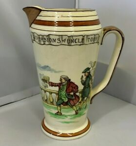 【送料無料】キッチン用品・食器・調理器具・陶器　レアロイヤル・ドートンおじさんトビーオールドイングリッシュゲームクオイツパイントジャグピッチャーRARE Royal Doulton Uncle Toby Old English Games Quoits 2.5 Pint Jug / Pitc