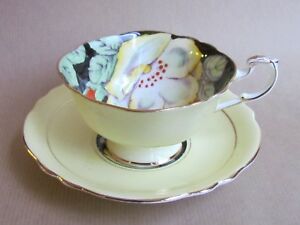 【送料無料】キッチン用品・食器・調理器具・陶器　パラゴンダブルワラントマグノリアハイビスカスティーカップとソーサーPARAGON DOUBLE WARRANT G7658 MAGNOLIA / HIBISCUS ? TEA CUP & SAUCER (Ref3974)
