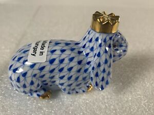 【送料無料】キッチン用品・食器・調理器具・陶器　クラウンフィギュアサファイアフィッシュネットとヘレンロイヤルバニーウサギHerend Royal Bunny Rabbit with Crown Figurine Sapphire Fishnet 5851 36,980円