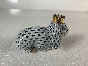 【送料無料】キッチン用品・食器・調理器具・陶器　クラウンフィギュアブラックフィッシュネットとヘレンロイヤルバニーウサギHerend Royal Bunny Rabbit with Crown Figurine Black Fishnet 5851 26,256円
