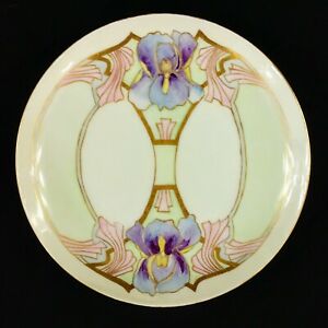【送料無料】キッチン用品・食器・調理器具・陶器　アンティークアールヌーボーアイリスプレートピンクパープルグリーンゴールドAntique KPM Art Nouveau Iris Plate Pink Purple Green Gold 8.5 26,626円