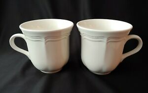 【送料無料】キッチン用品・食器・調理器具・陶器　三笠フランス田舎コーヒーカップホワイトセットSET of 4 MIKASA FRENCH COUNTRYSIDE COFFEE CUPS WHITE