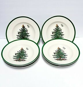 【貨物輸送無料】勝手もと装置・食器・膳立て物の具・瀬戸もの クリスマスツリースーププレートパスタボウルグリーントリム新の書き割りSpode Christmas Tree 9 Soup Plates Pasta Bowls Green Trim Set of 8 New 2020